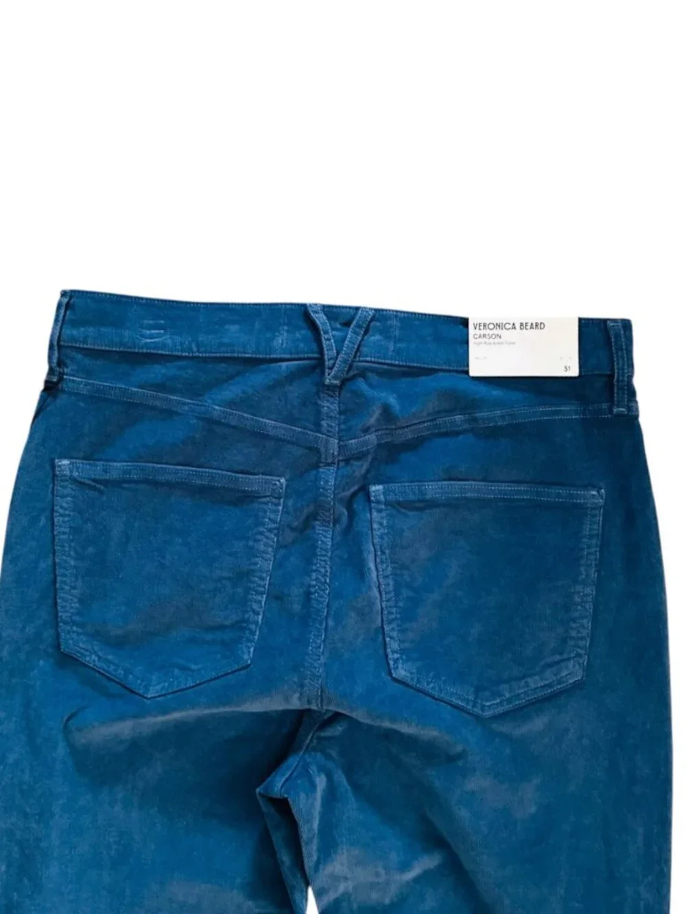 Veronica Beard Women's Size 31 Carson Ankle Flare Corduroy Bluestone Pants NEW